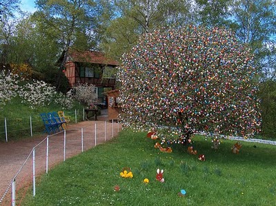 Volker Kraft's Easter Tree Decorated by 9500 Eggs 1